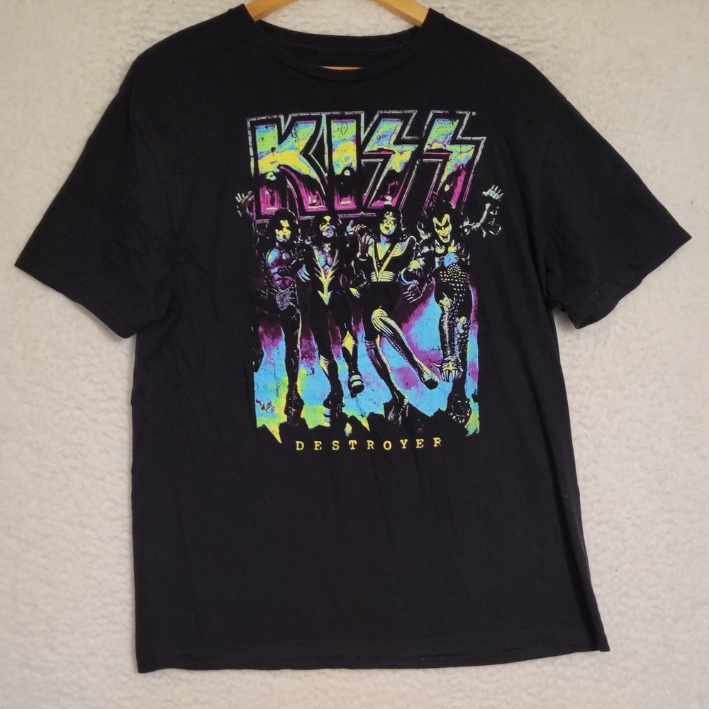 Kiss Destroyer T-shirt Size Large Black Short Sleeve Adult Unisex Music 1558